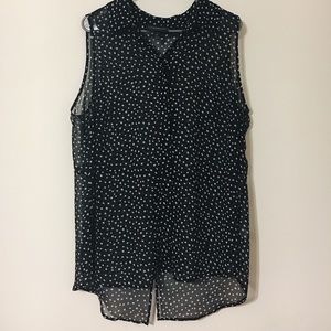 Lane Bryant Sheer Polka Dot Blouse